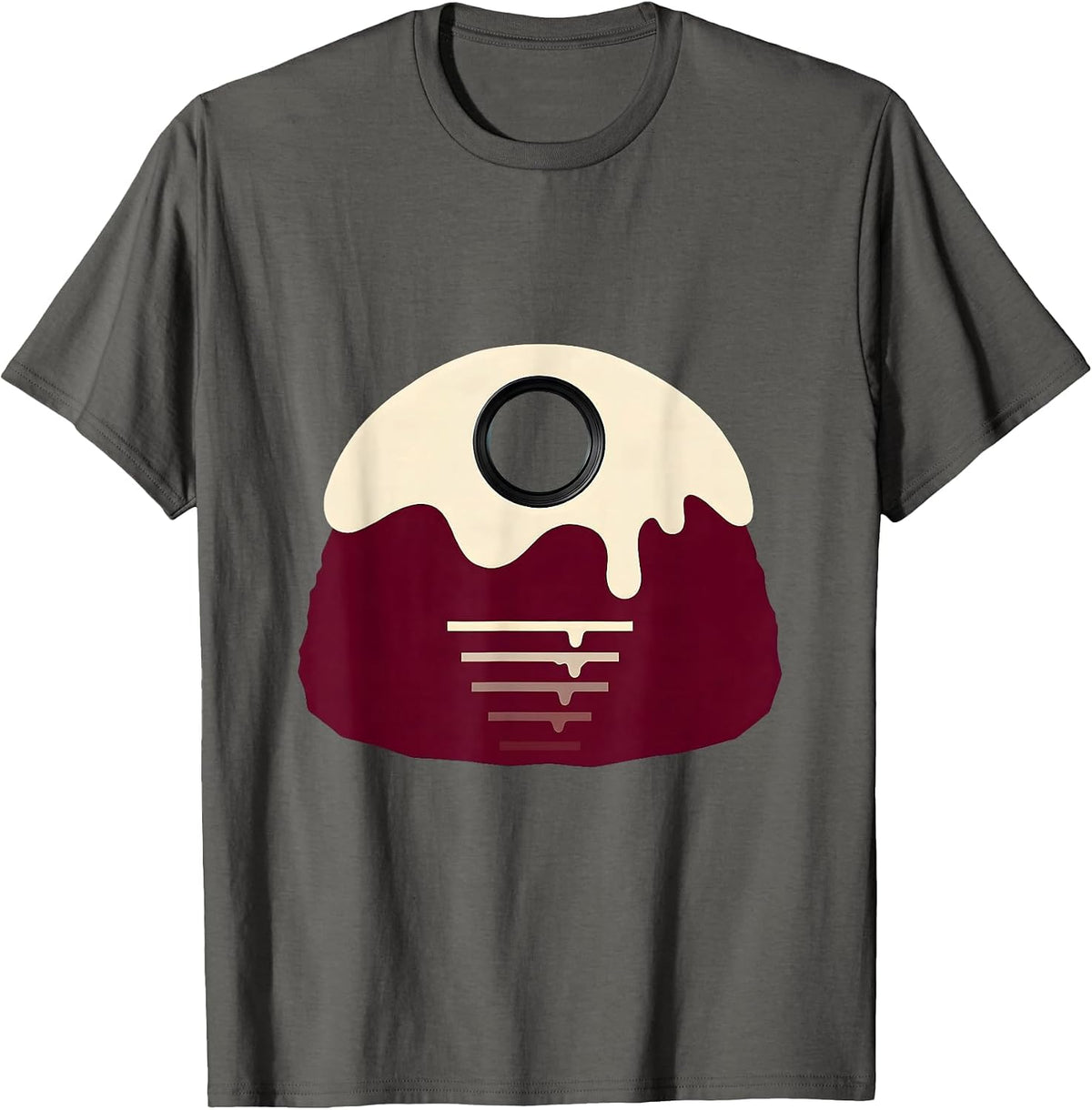 Christmas Pudding Minimalist Eye-Care Optometrist Humor T-Shirt - Asphalt Grey
