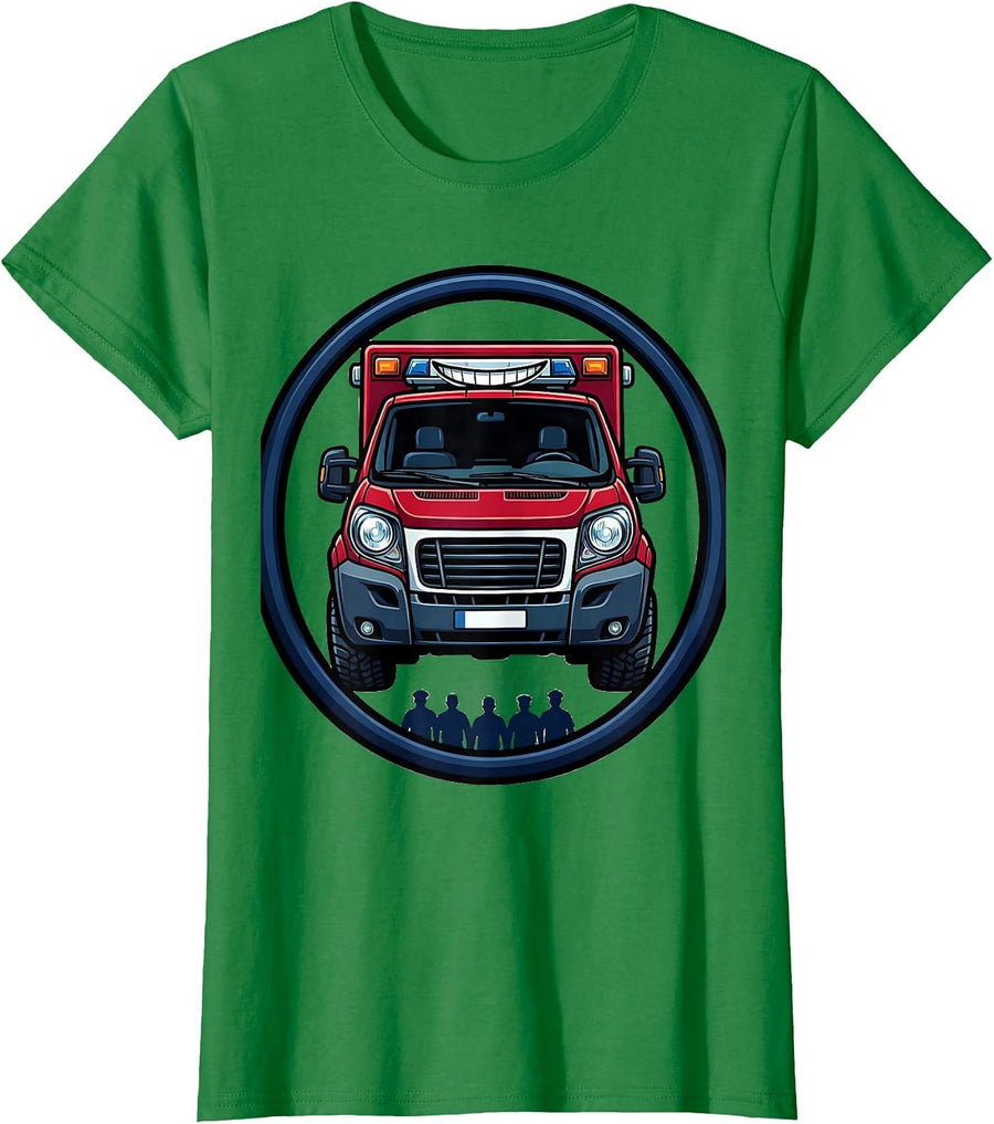 Women's Sealed Ambulance Crew Paramedic EMT Humor T-Shirt - Kelly Green