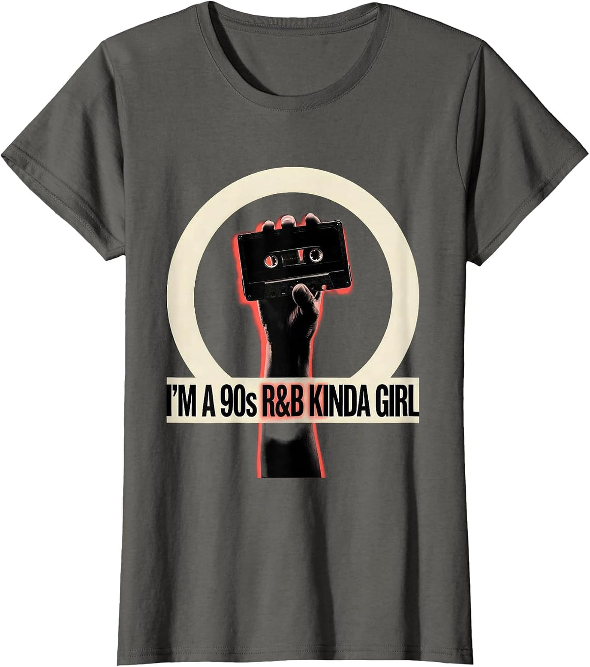 Women's I'm A 90s R&B Kinda Girl Retro Music Hip Hop Soul Fan T-Shirt - Asphalt Grey