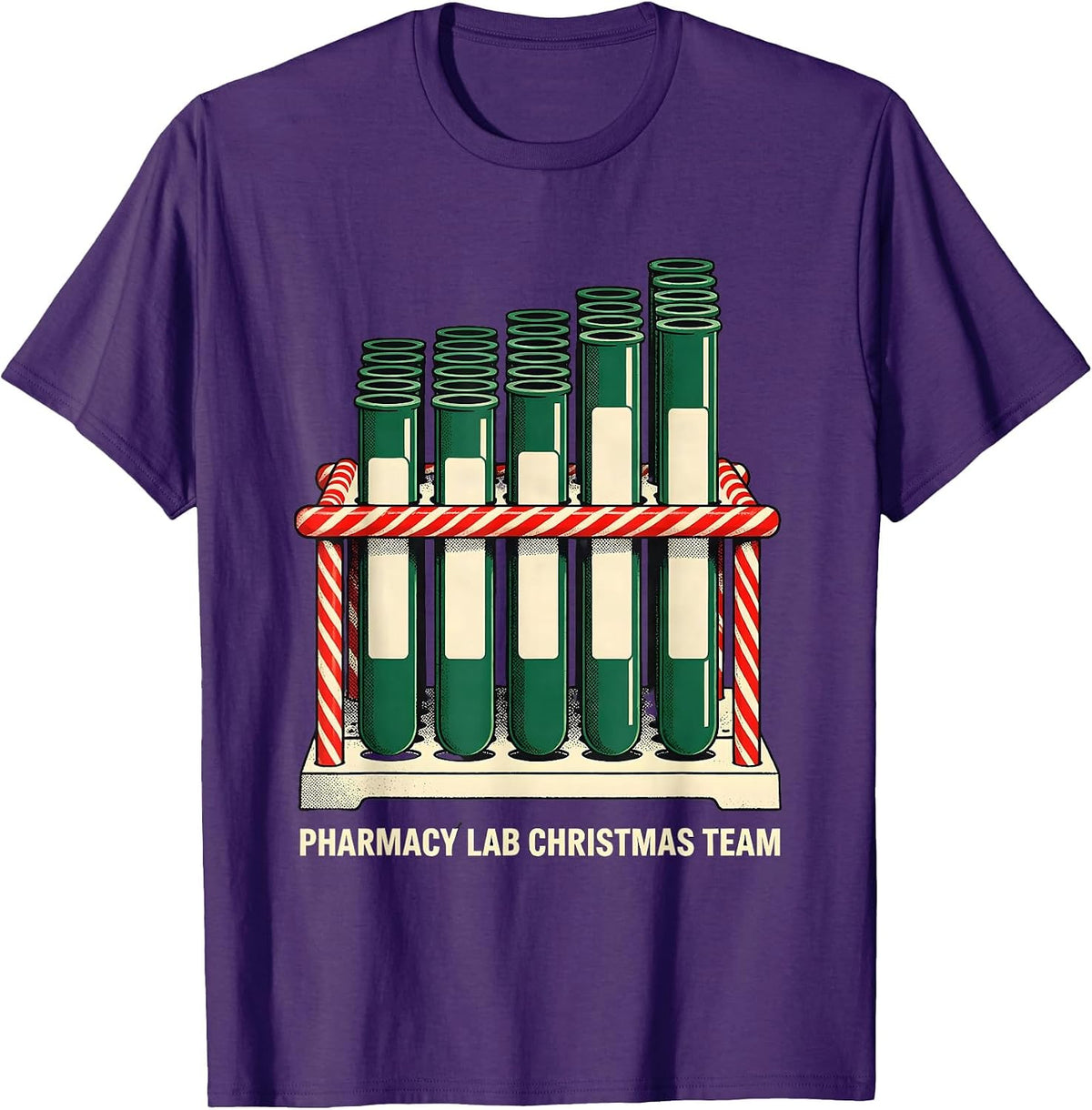 Men's Pharmacy Lab Christmas Team Funny Pharmacy Tech Squad T-Shirt - Purple