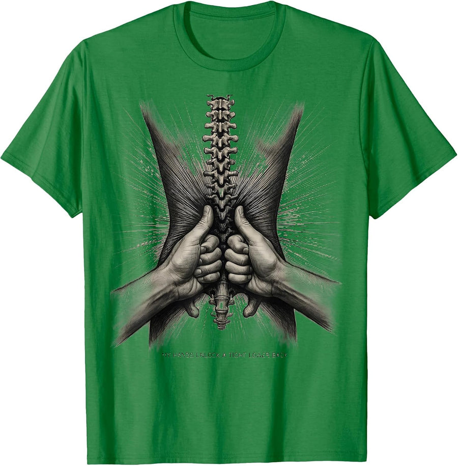 Men's My Hands Unlock A Tight Lower Back Funny Massage Therapist T-Shirt - Kelly Green