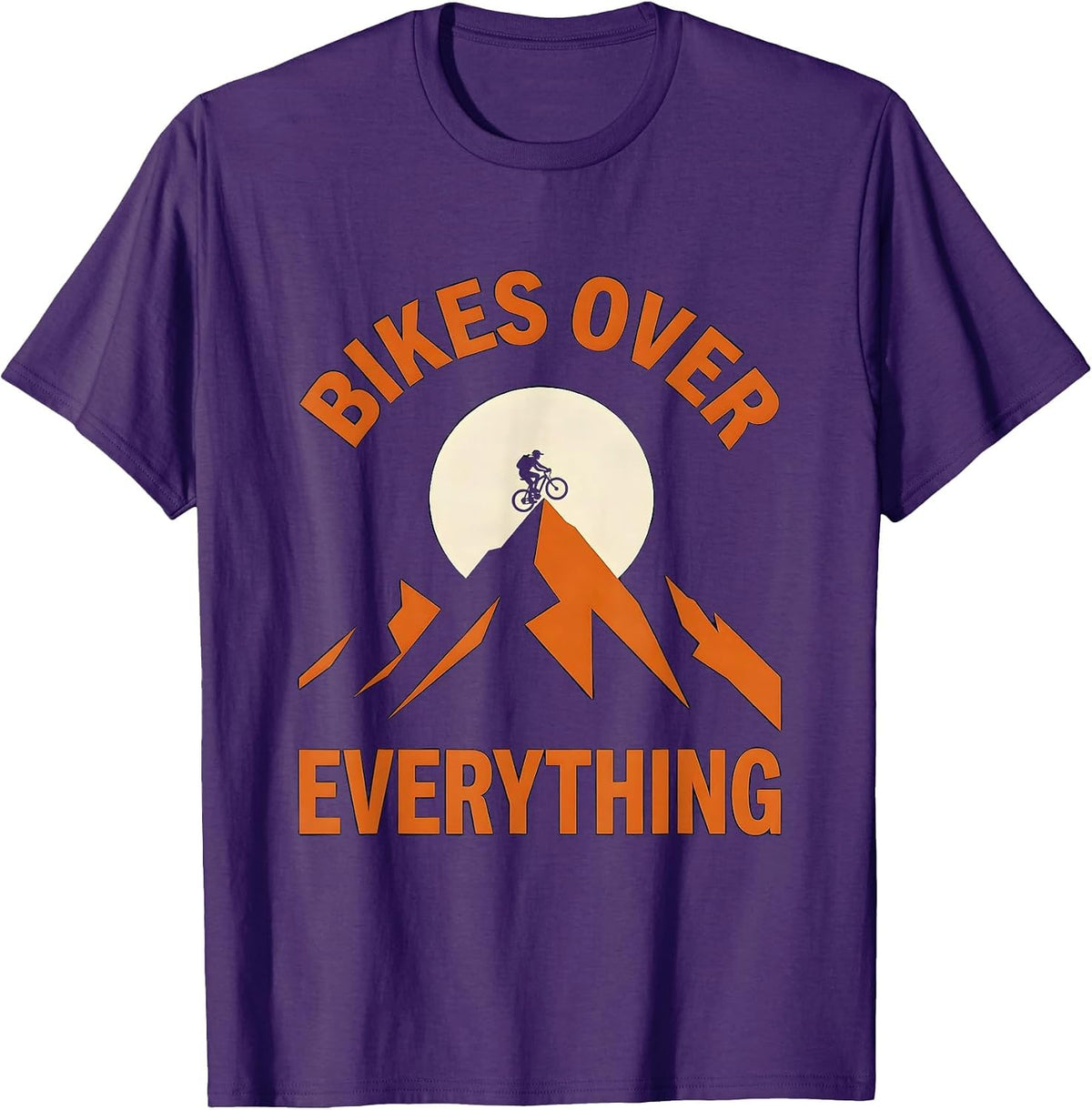 Men's Bikes Over Everything Cycling Enthusiast Design T-Shirt - Purple