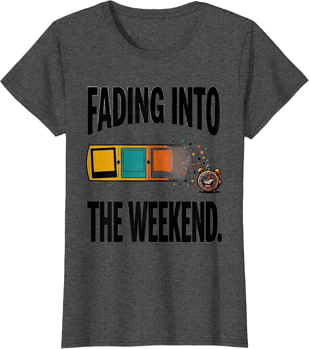 Women's Fading Into The Weekend Cartoon ABA Behavior Analyst RBT T-Shirt - Dark Heather Grey