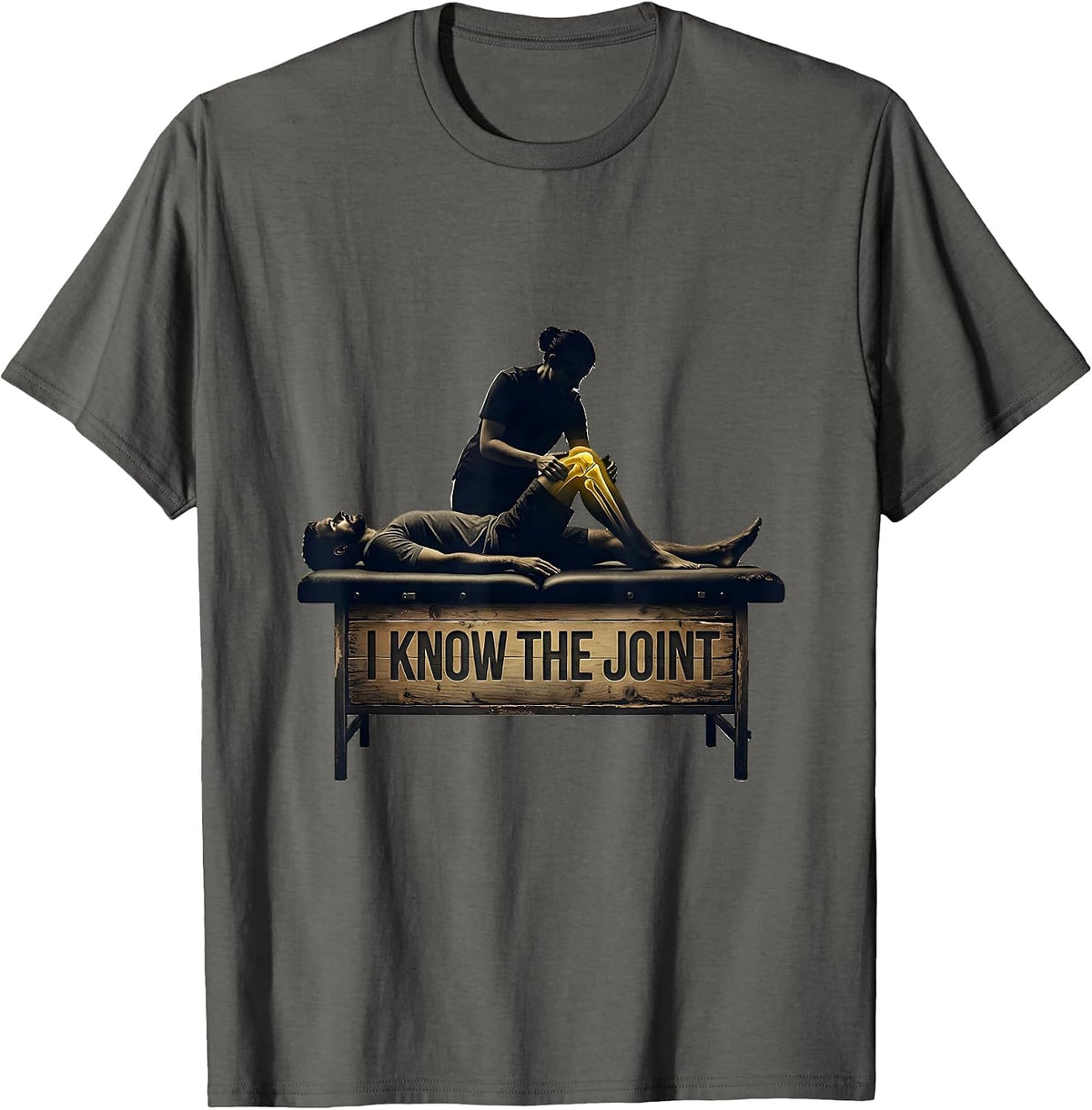 I Know the Joint Distressed Funny Physical Therapist PT Gift T-Shirt - Asphalt Grey