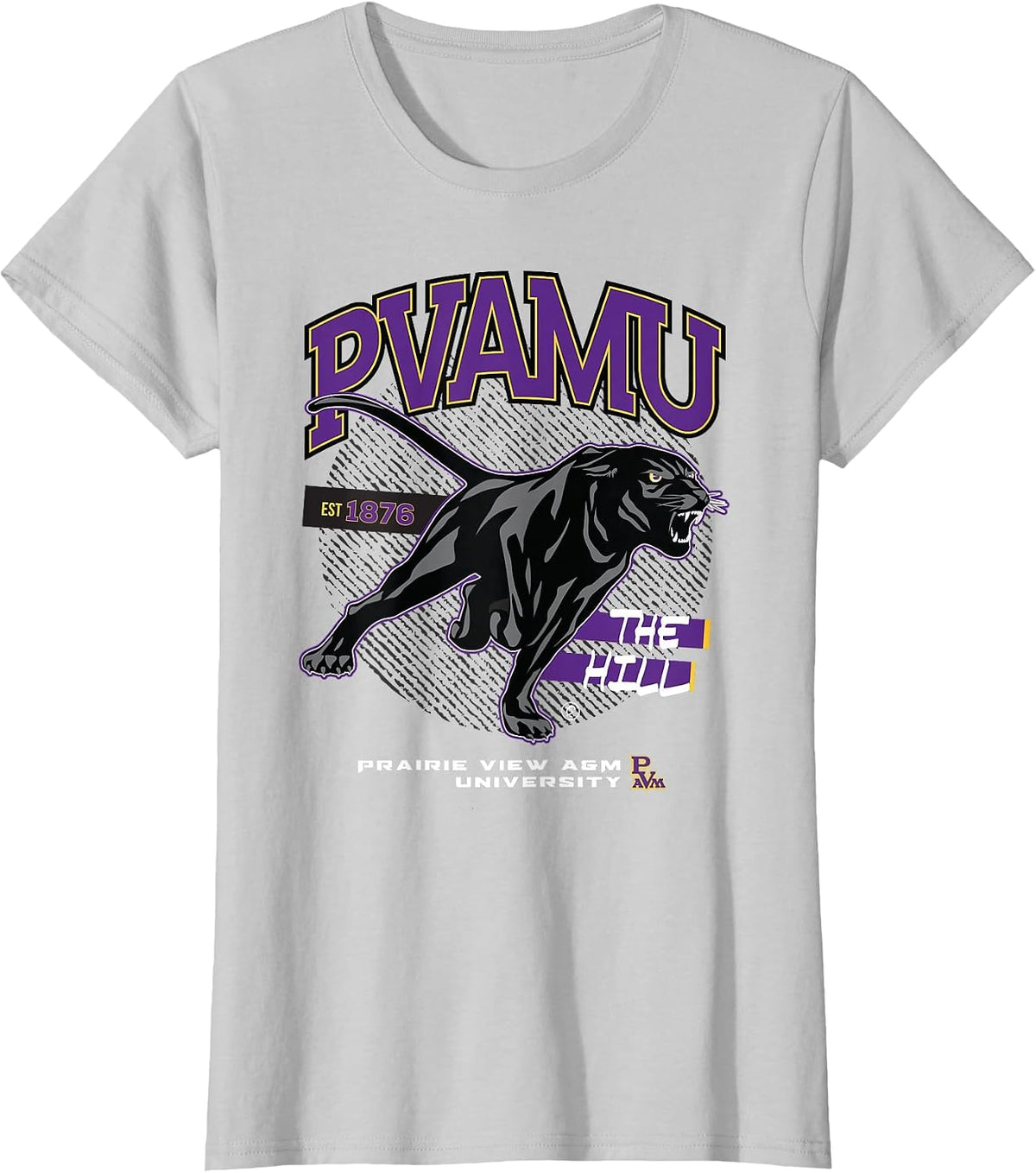 Prairie View A&M University - HBCU - The Hill - PVAMU T-Shirt - Silver Grey