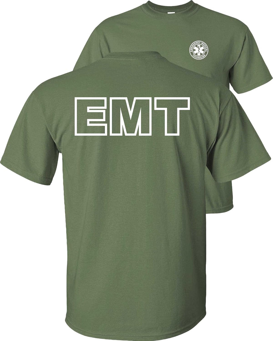 Fair Game EMT T-Shirt Emergency Medical Technician-Military Green-XL, X-Large - As Pictured