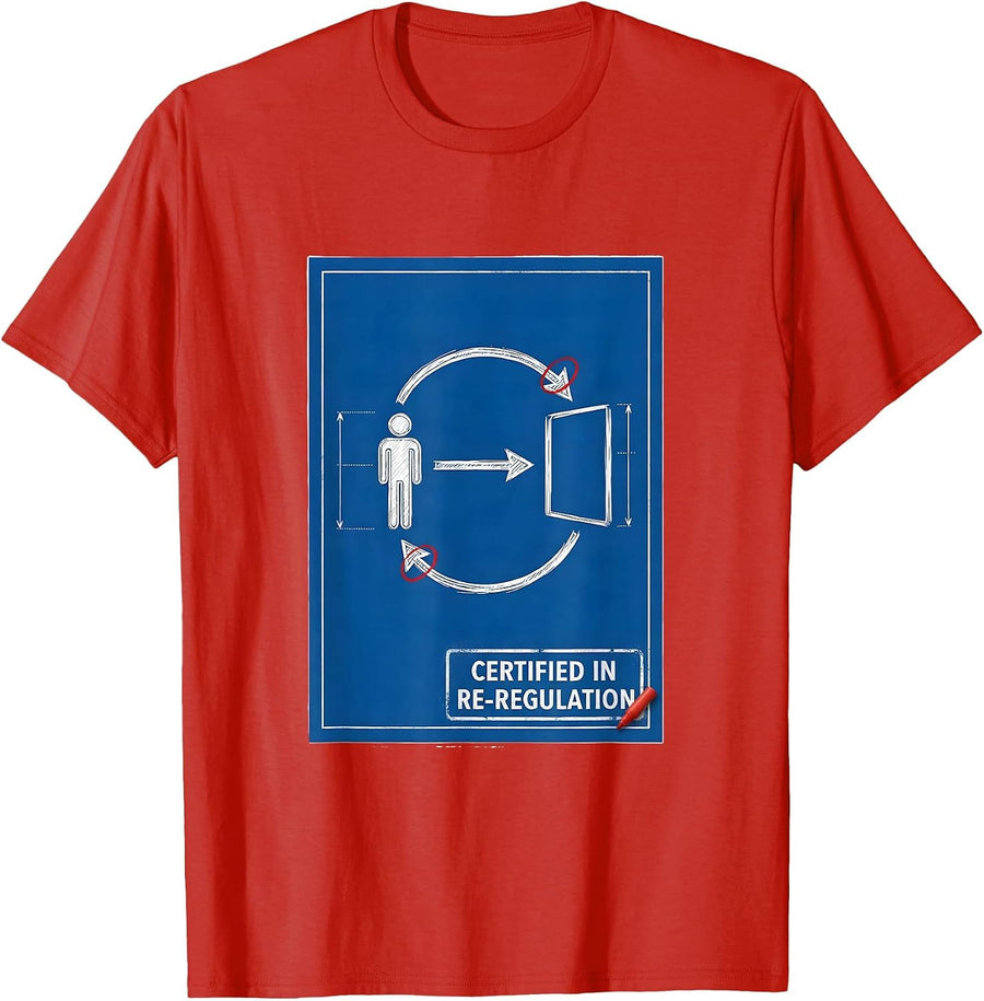 Men's Certified In Re-Regulation Technical Blueprint Special T-Shirt - Red