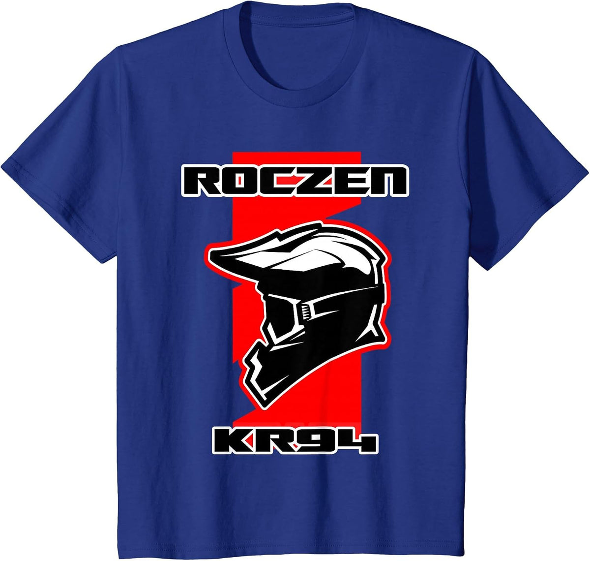 Dirt Bike Racing Red T-Shirt with Helmet and Goggles T-Shirt - Royal Blue