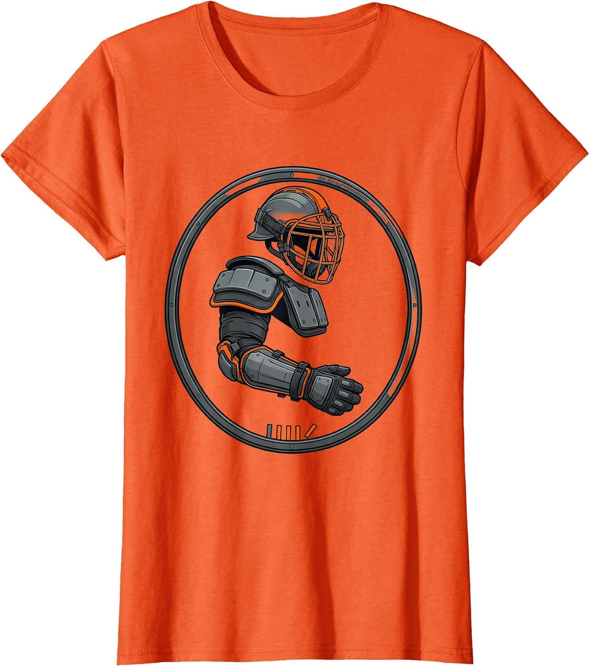 Lineman Equipment Exploded View Football Player Humor T-Shirt - Orange