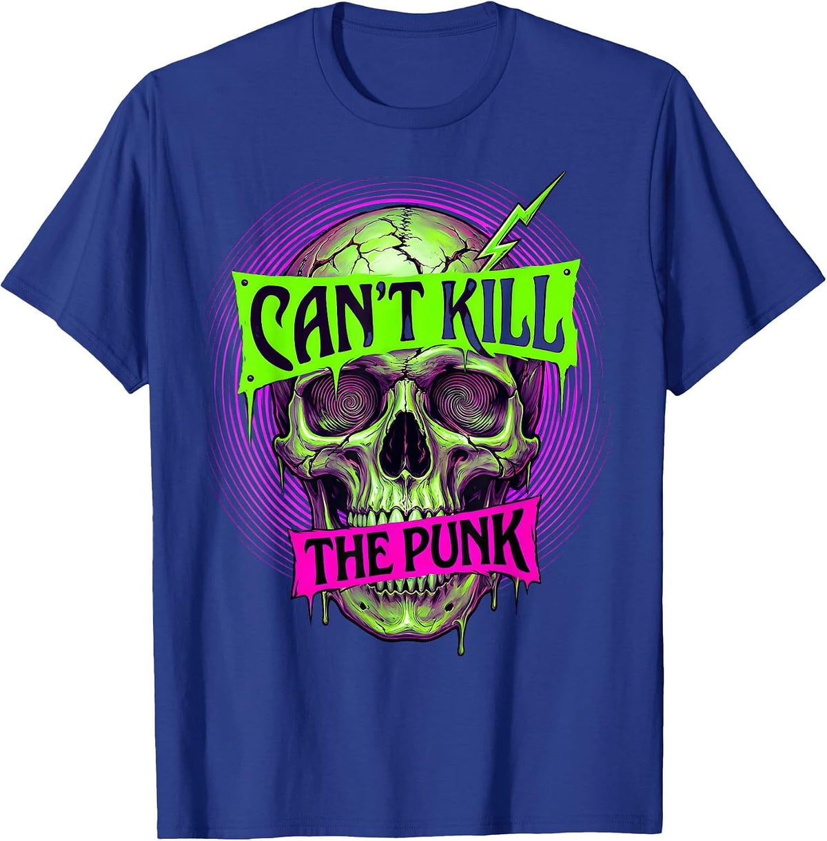 Can't Kill The Punk Rock Graphic Design T-Shirt - Royal Blue