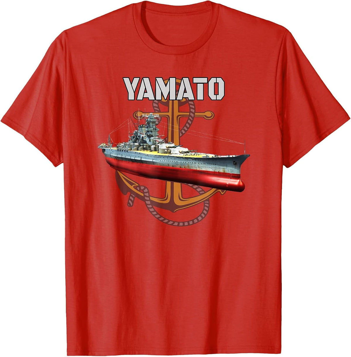 World War 2 Battleship Yamato Japanese Warship Dad Boy Son T-Shirt - Red