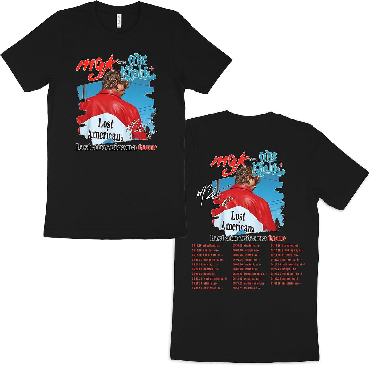 2026 Rock Concert Double Sided Graphic T-Shirt | Vintage American Tour Tee | Unisex Cotton Short Sleeve with Tour Dates