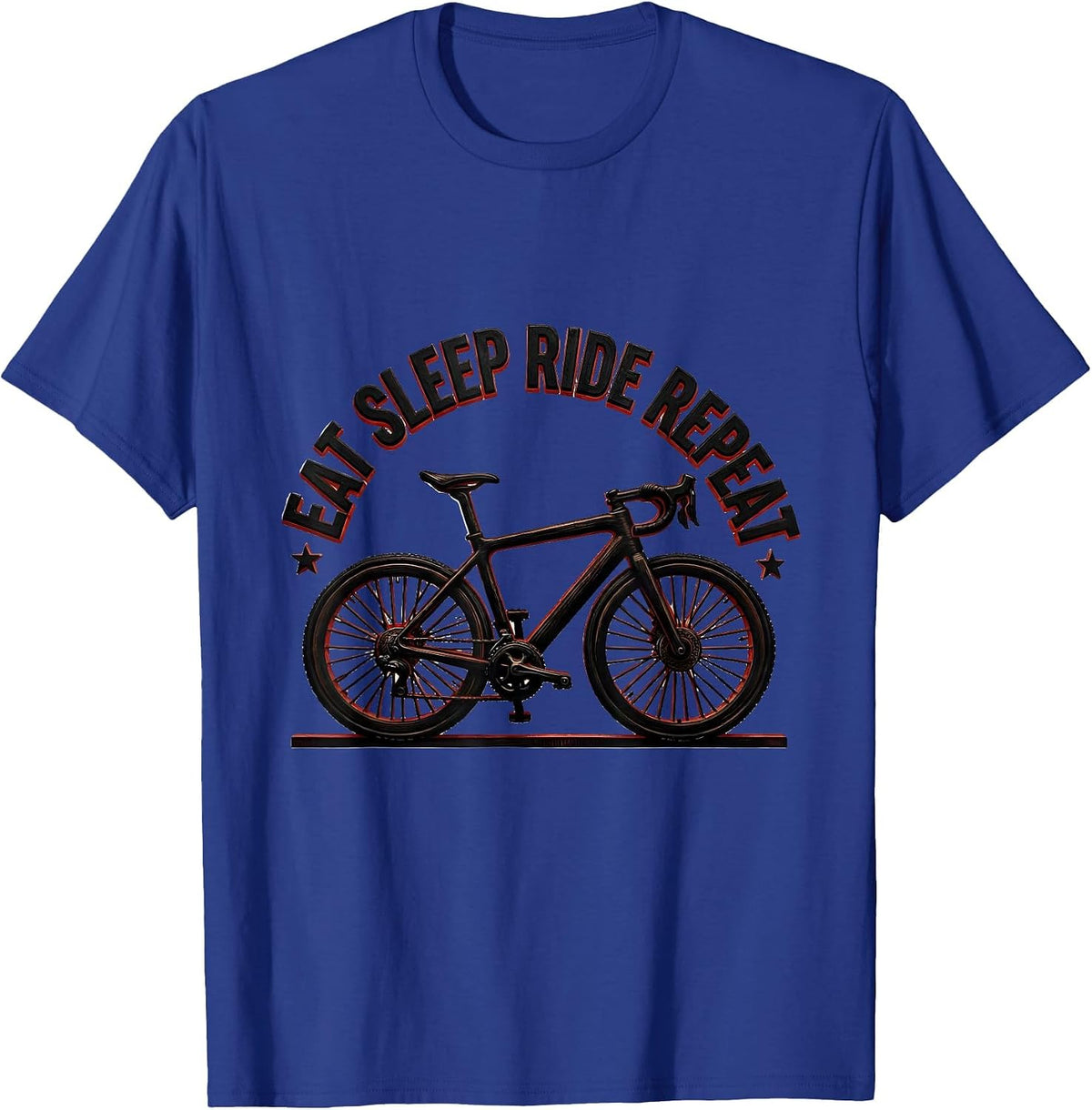 Eat Sleep Ride Repeat Cycling Bike Design T-Shirt - Royal Blue