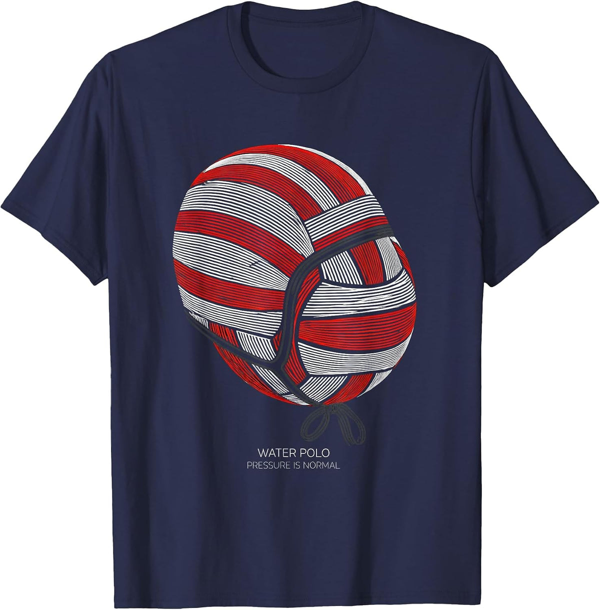 Water Polo Pressure Is Normal Funny Water Polo Player Gift T-Shirt - Navy Blue