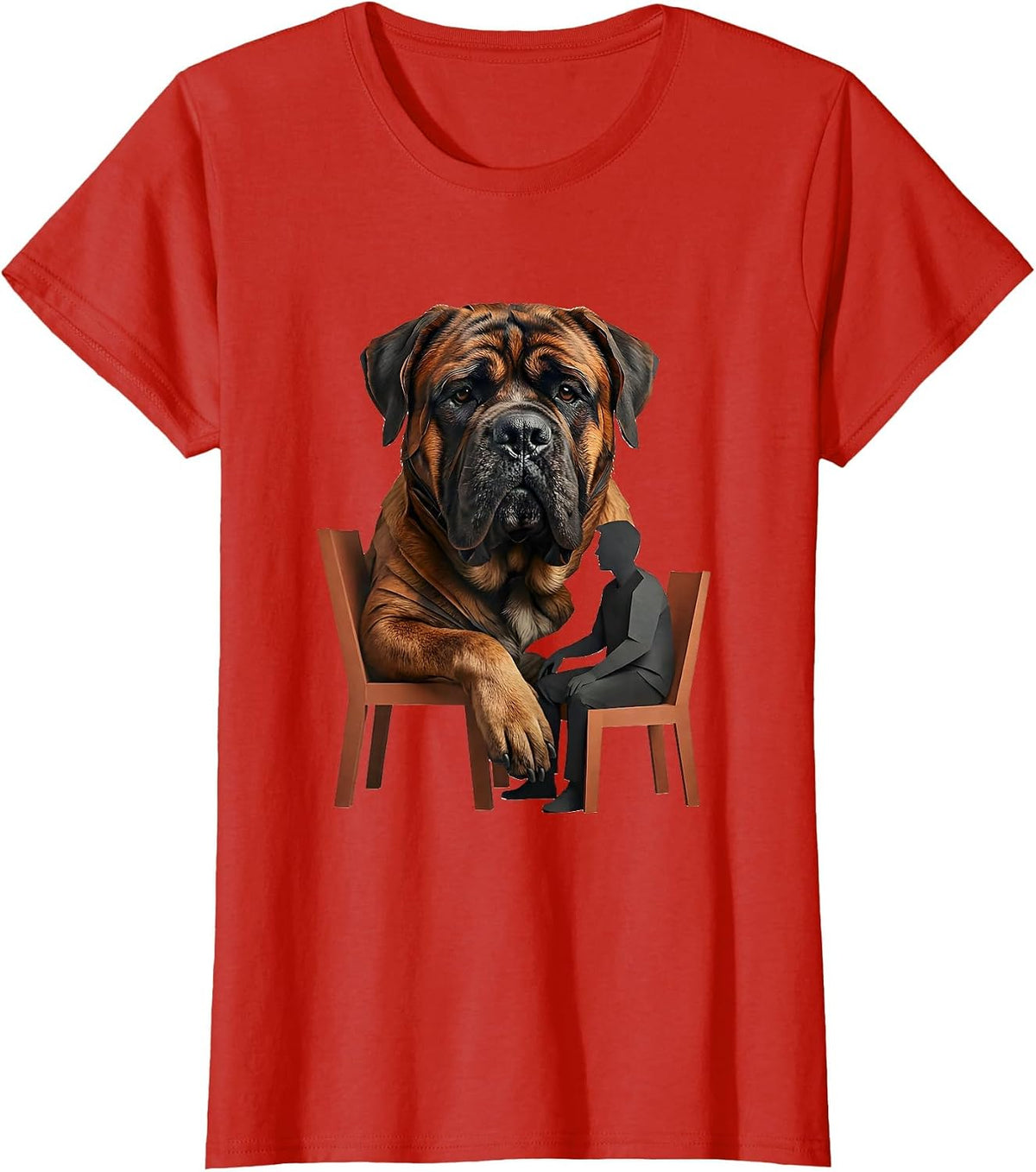 Cane Corso Paper Cutout Dog Owner Pride Illustration T-Shirt - Red