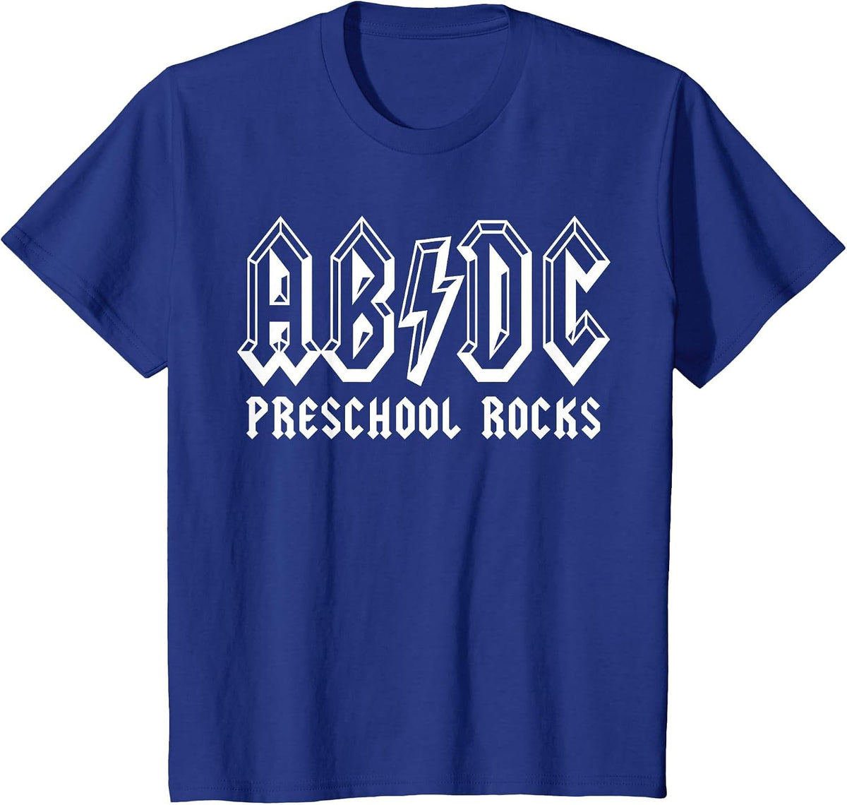 Preschool Rocks ABCD Rocks Back to School Funny Teacher T-Shirt - Royal Blue