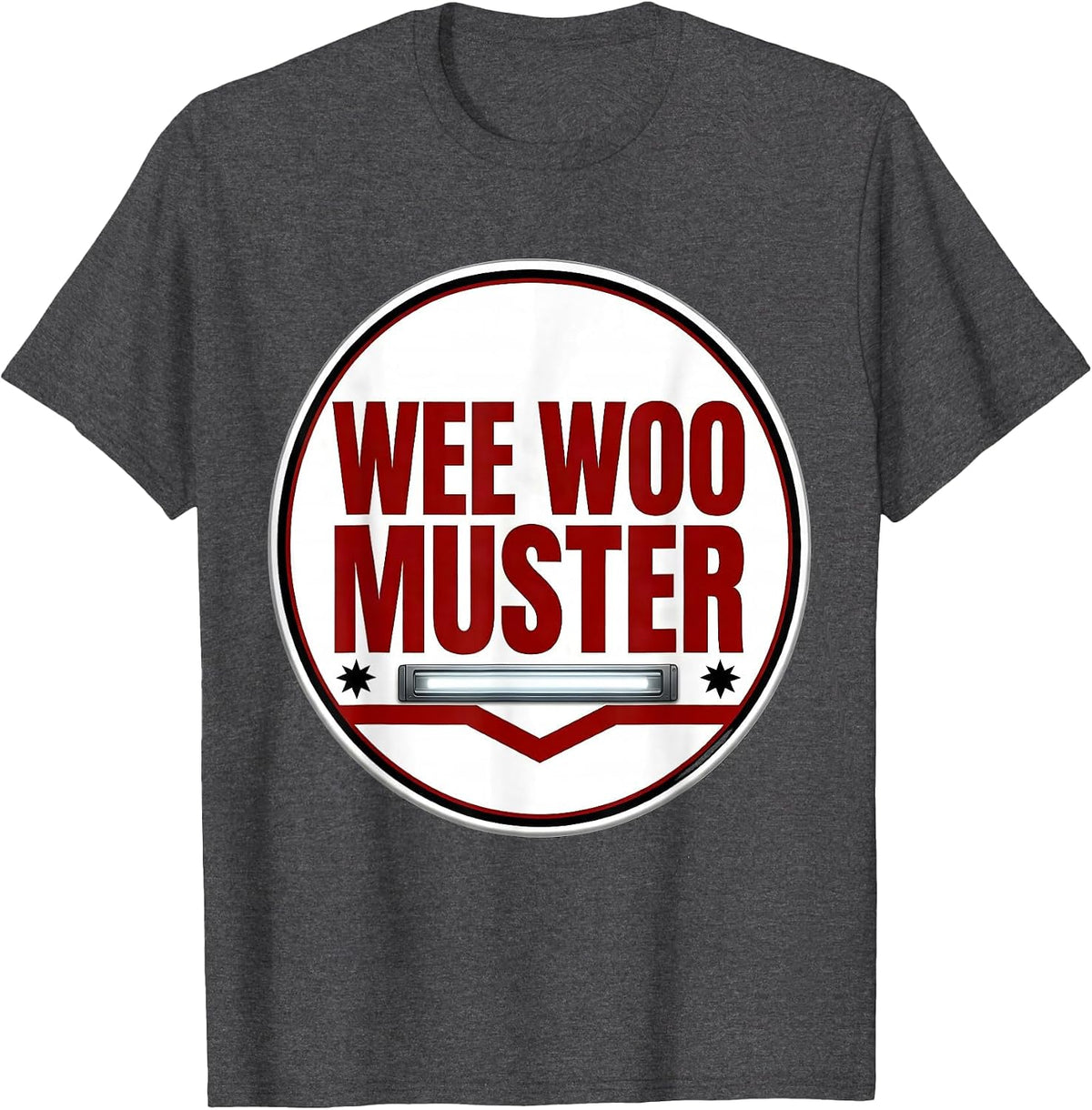 Wee Woo Muster Funny EMT Paramedic EMS Crew Gag Gift T-Shirt - Dark Heather Grey