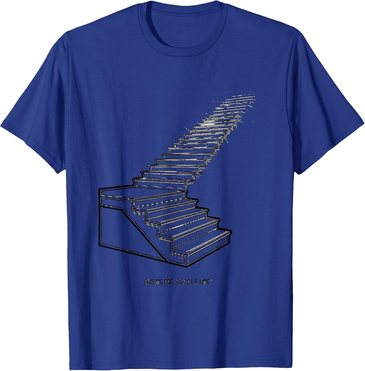 Men's Give Me One Step At A Time Neurodivergent ADHD Autism T-Shirt - Royal Blue