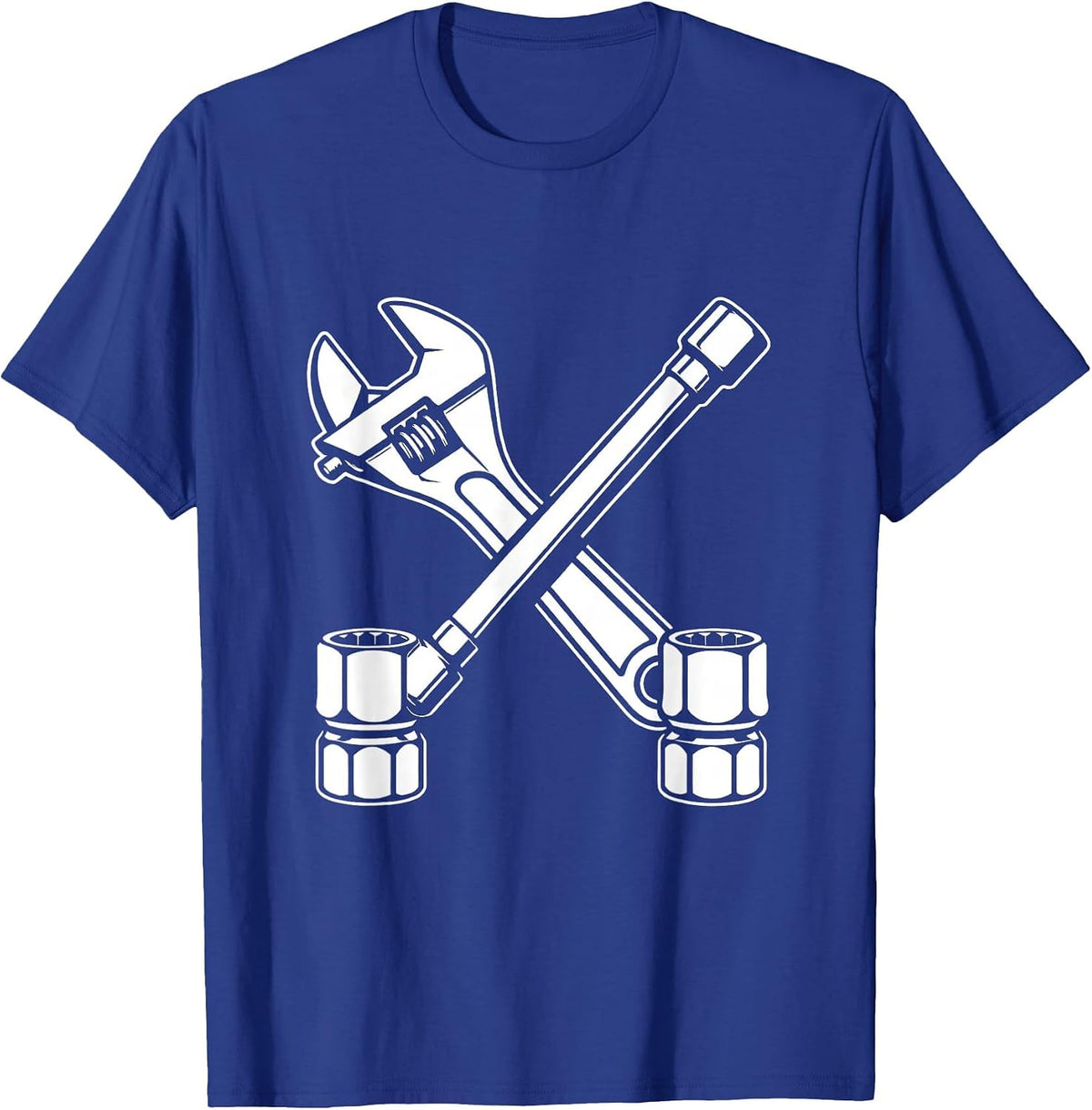 Mechanic Tools Crossed Wrench and Socket Set T-Shirt - Royal Blue