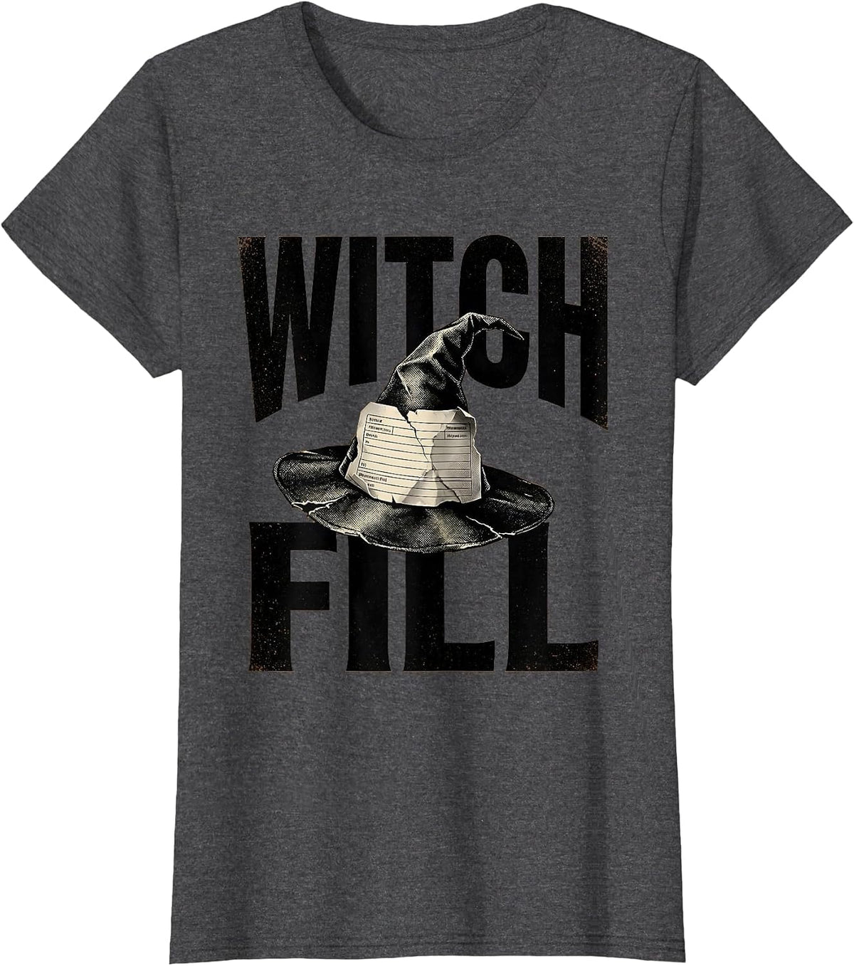 Women's Witchfill Funny Pharmacy Halloween Pharmacist Tech Crew T-Shirt - Dark Heather Grey