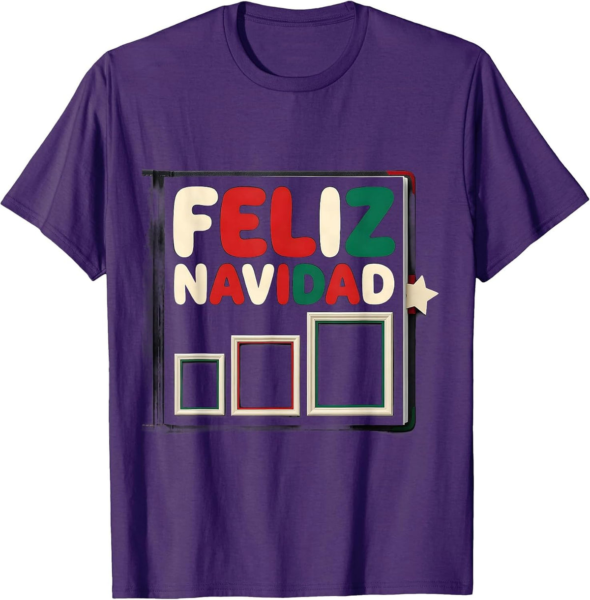 Feliz Navidad Spanish Mexican Family Christmas Matching T-Shirt - Purple