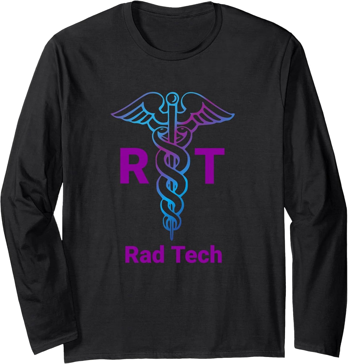Radiology Technician Technologist Rad X-Ray Tech Long Sleeve T-Shirt - Adult Unisex Black