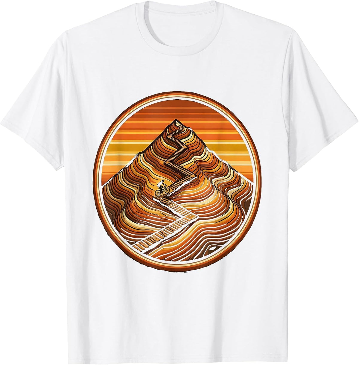 Switchback Trail Aerial View Mountain Bike Graphic T-Shirt - White