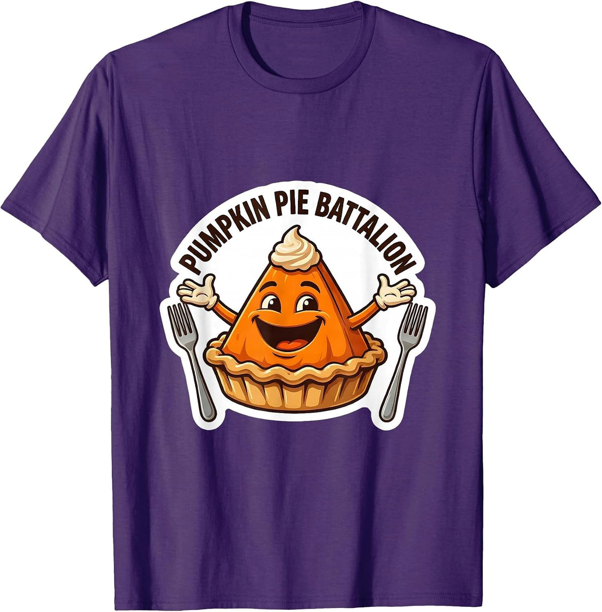 Men's Pumpkin Pie Battalion Funny Thanksgiving Pie Lover Humor T-Shirt - Purple