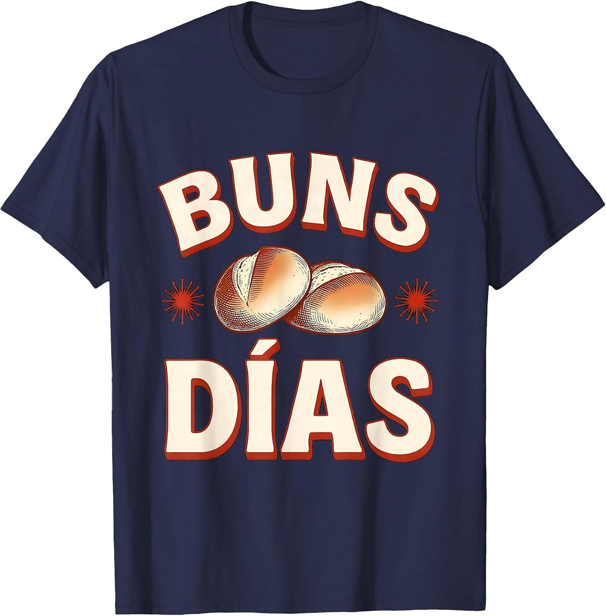 Men's Buns Días Funny Spanish Pun Cinco De Mayo Party Humor T-Shirt - Navy Blue