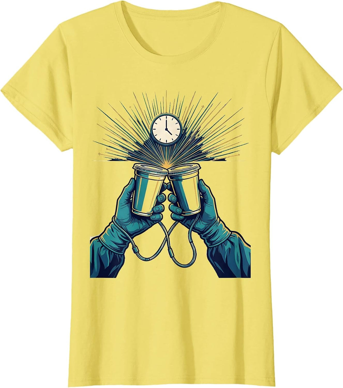 Specimen Cup Nurse Crew New Years Eve Party Humor T-Shirt - Lemon Yellow