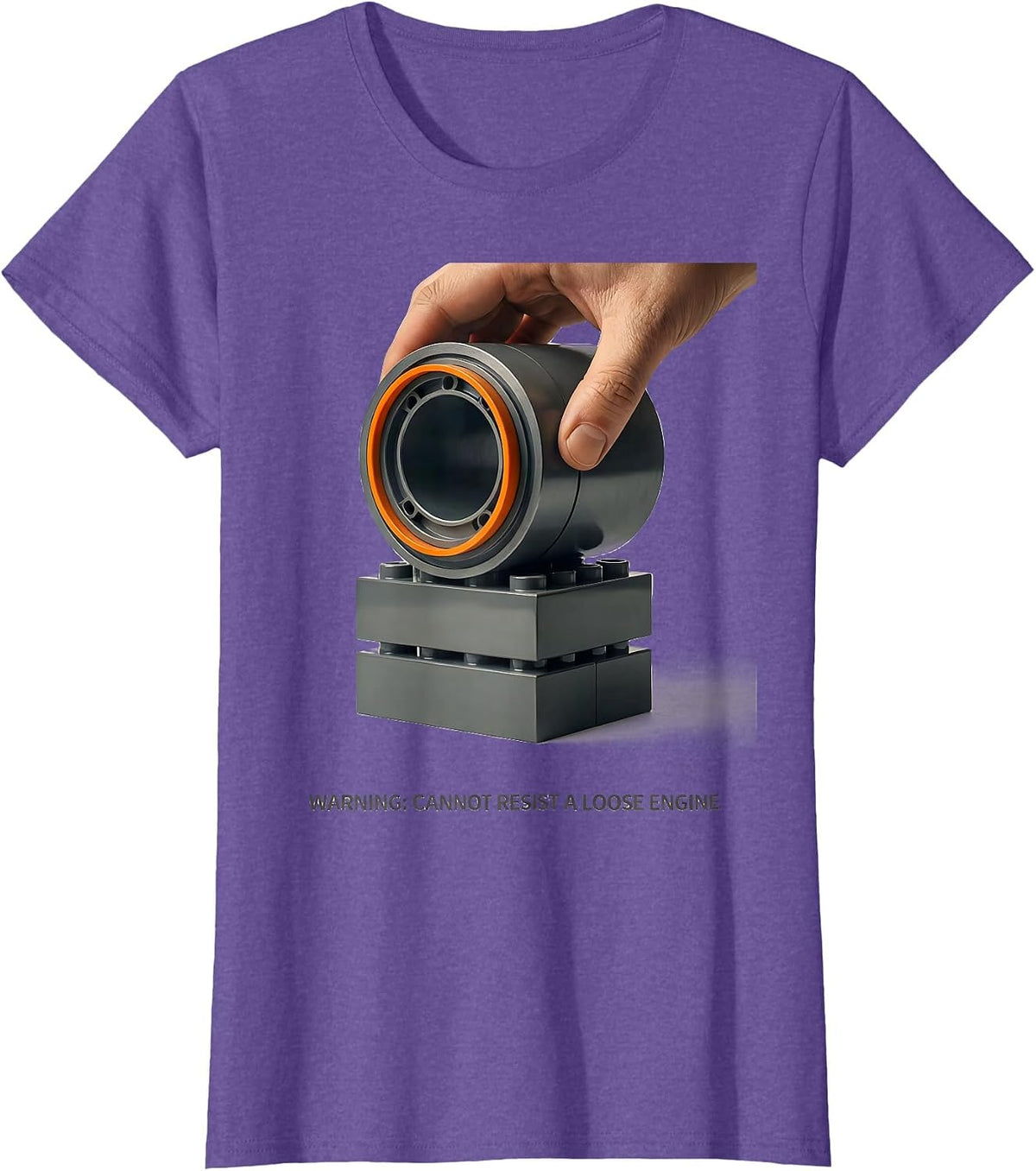 Warning: Cannot Resist A Loose Engine Editorial Conceptual T-Shirt - Purple Heather