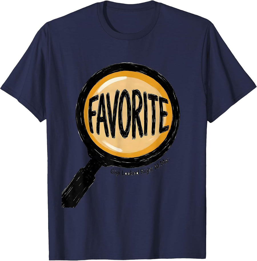 Gigi Looked Right At Me: Favorite Grandma's Gift Family T-Shirt - Navy Blue