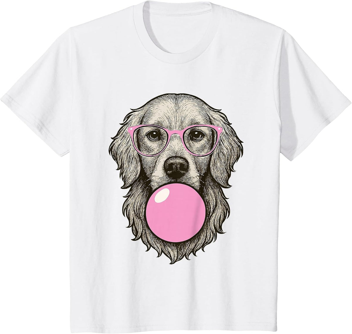 Cute Golden Retriever Shirt for Women Funny Dog Lovers T-Shirt - White