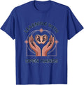 Learning With Open Hands Inspirational ASL Teacher Gift T-Shirt - Royal Blue