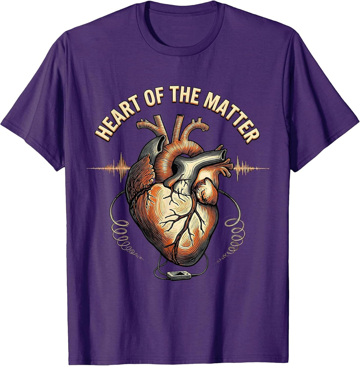 Heart Of The Matter Ultrasound Tech Sonographer Echo Humor T-Shirt - Purple