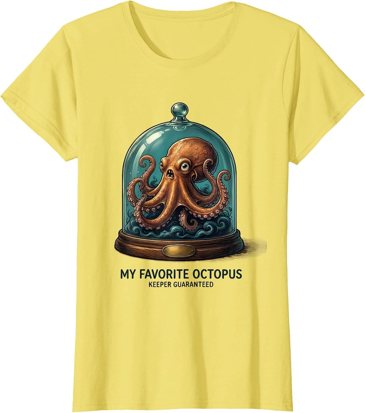 My Favorite Octopus, Keeper Guaranteed Cute Octopus Lover T-Shirt - Lemon Yellow