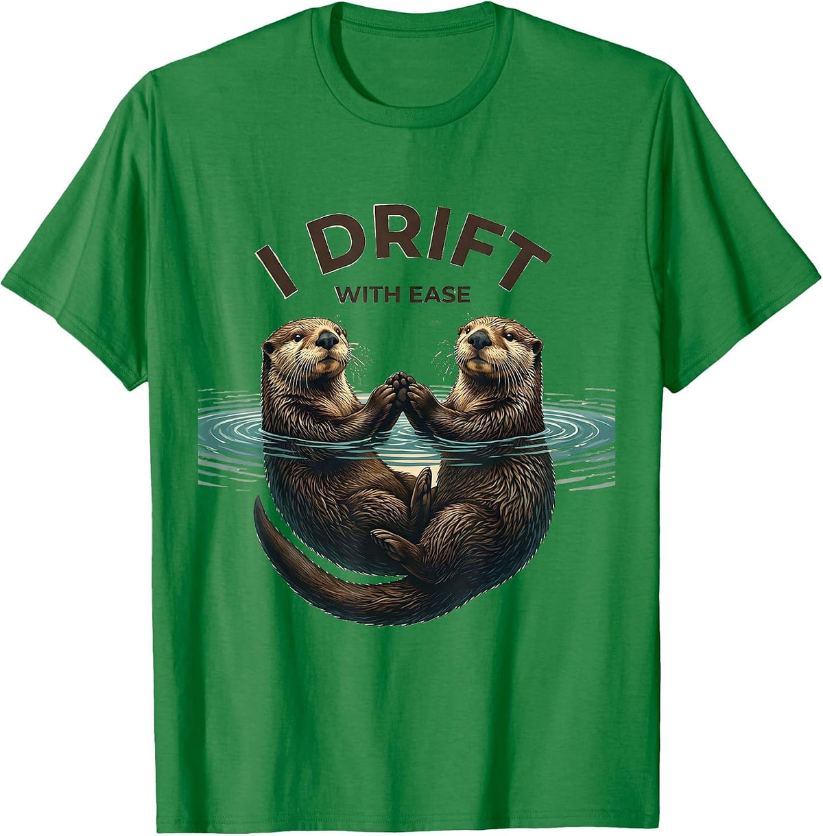 Men's I Drift With Ease Funny Sea Otter Lover Humor Gift T-Shirt - Kelly Green