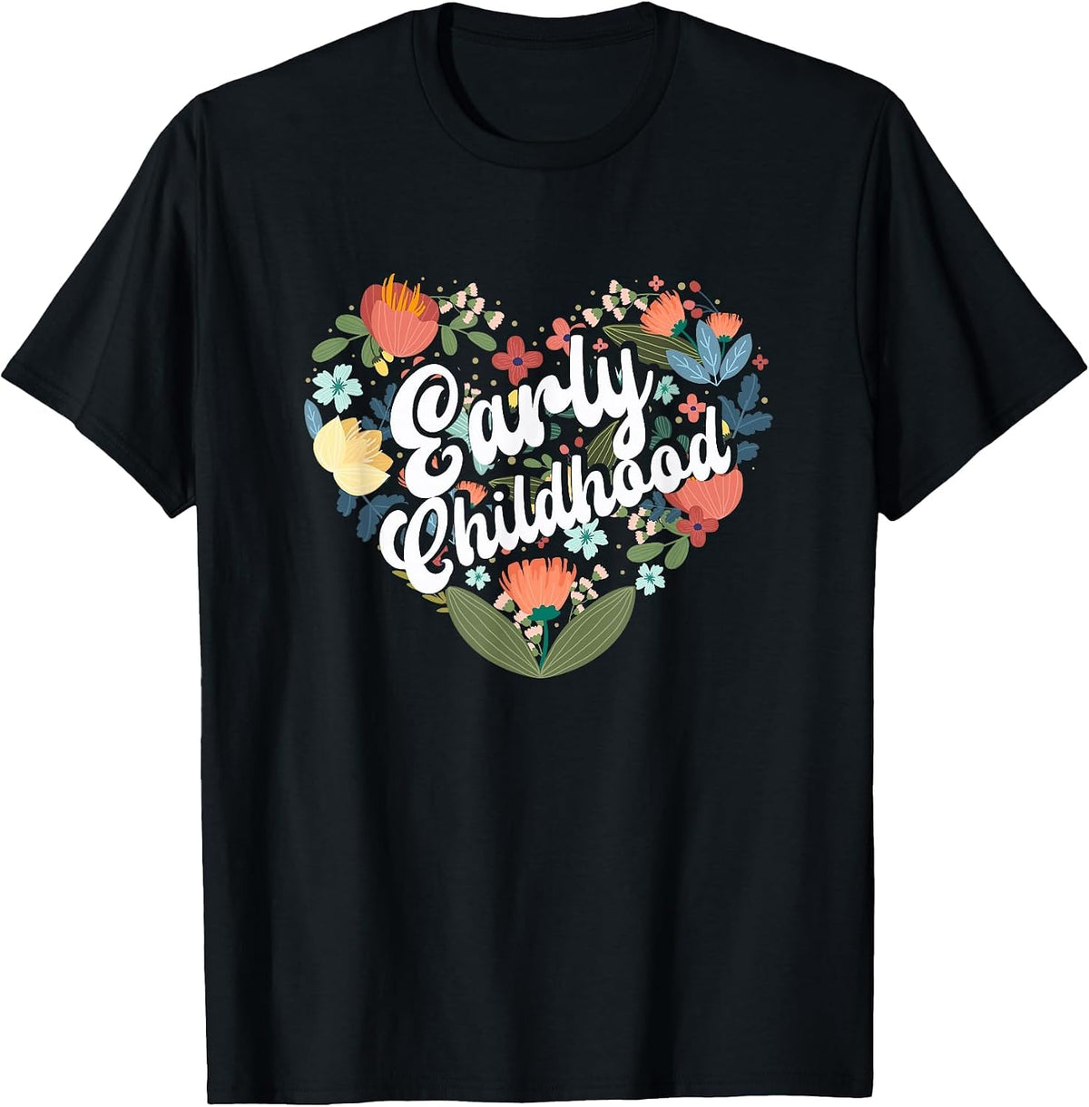 Teacher Early Childhood Educator Preschool Head Start Crew T-Shirt - Black