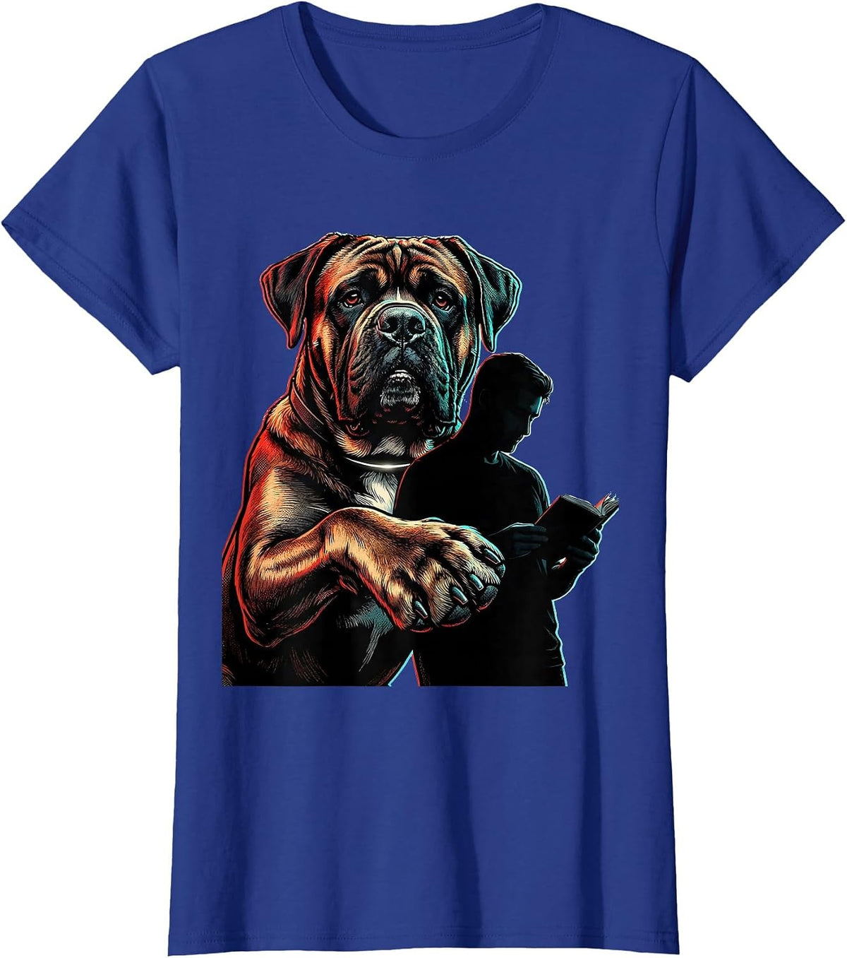 Women's Cane Corso Owner Pop Art Dog Dad Humor T-Shirt - Royal Blue