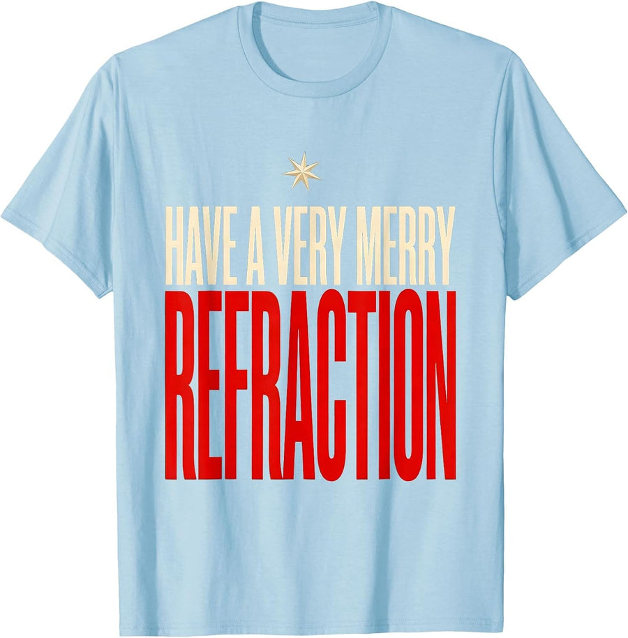 Men's Have A Very Merry Refraction Funny Optometrist Christmas T-Shirt - Baby Blue