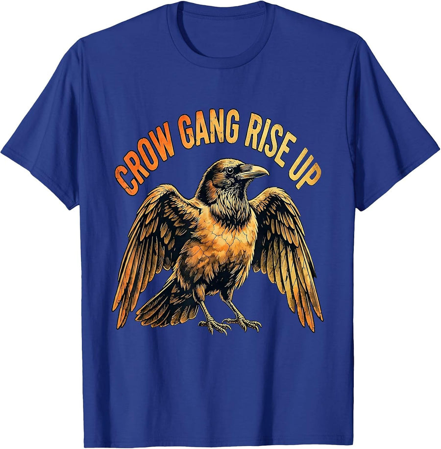 Crow Gang Rise Up F Awk F Crow Design T-Shirt - Royal Blue