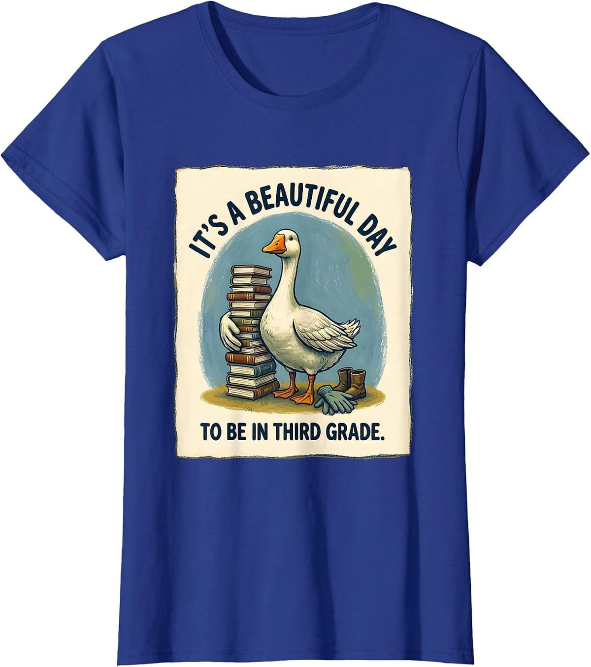 Women's It's a Beautiful Day to Be in Third Grade Teacher T-Shirt - Royal Blue