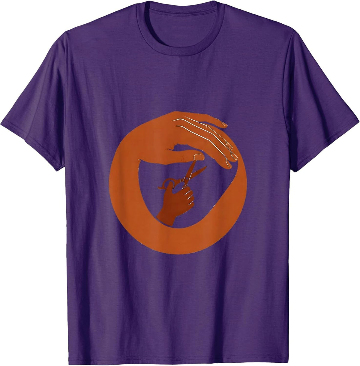Men's Paraprofessional Guiding Hands Scissors Art T-Shirt - Purple