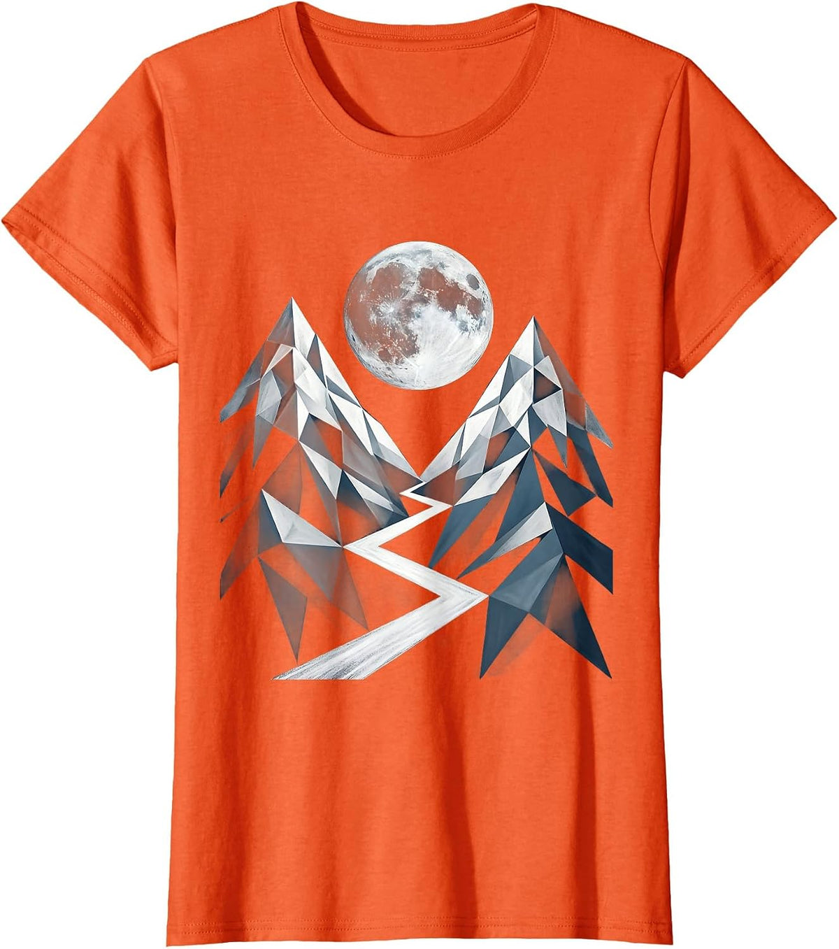 Full Moon Mountain Trail MTB Graphic T-Shirt - Orange