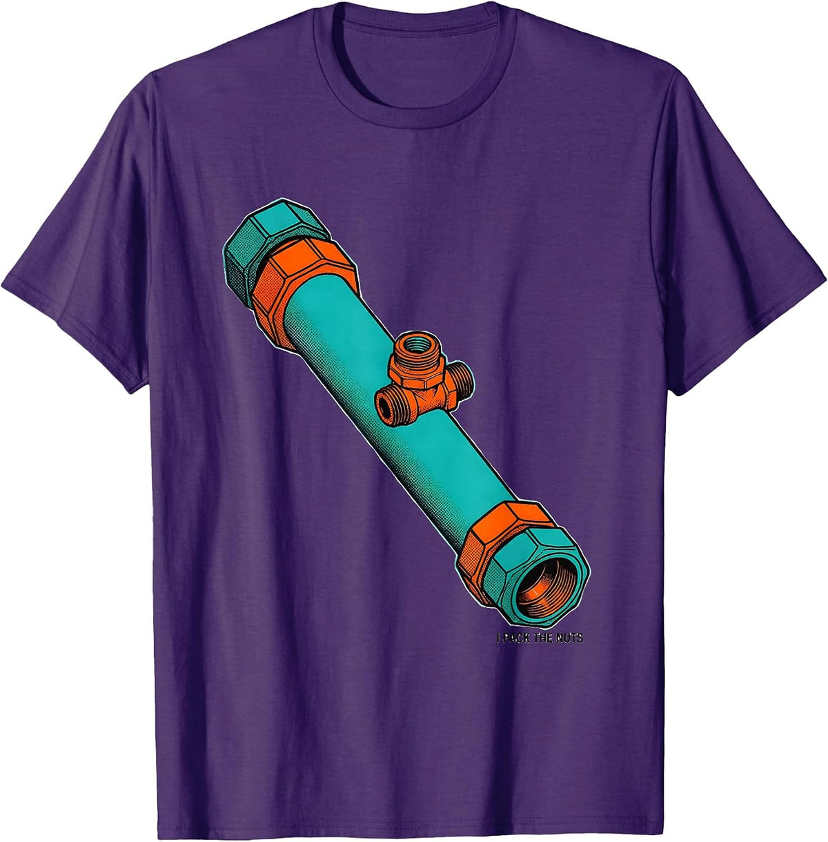 Men's I Pack The Nuts Funny Plumber Pipefitter Steamfitter T-Shirt - Purple