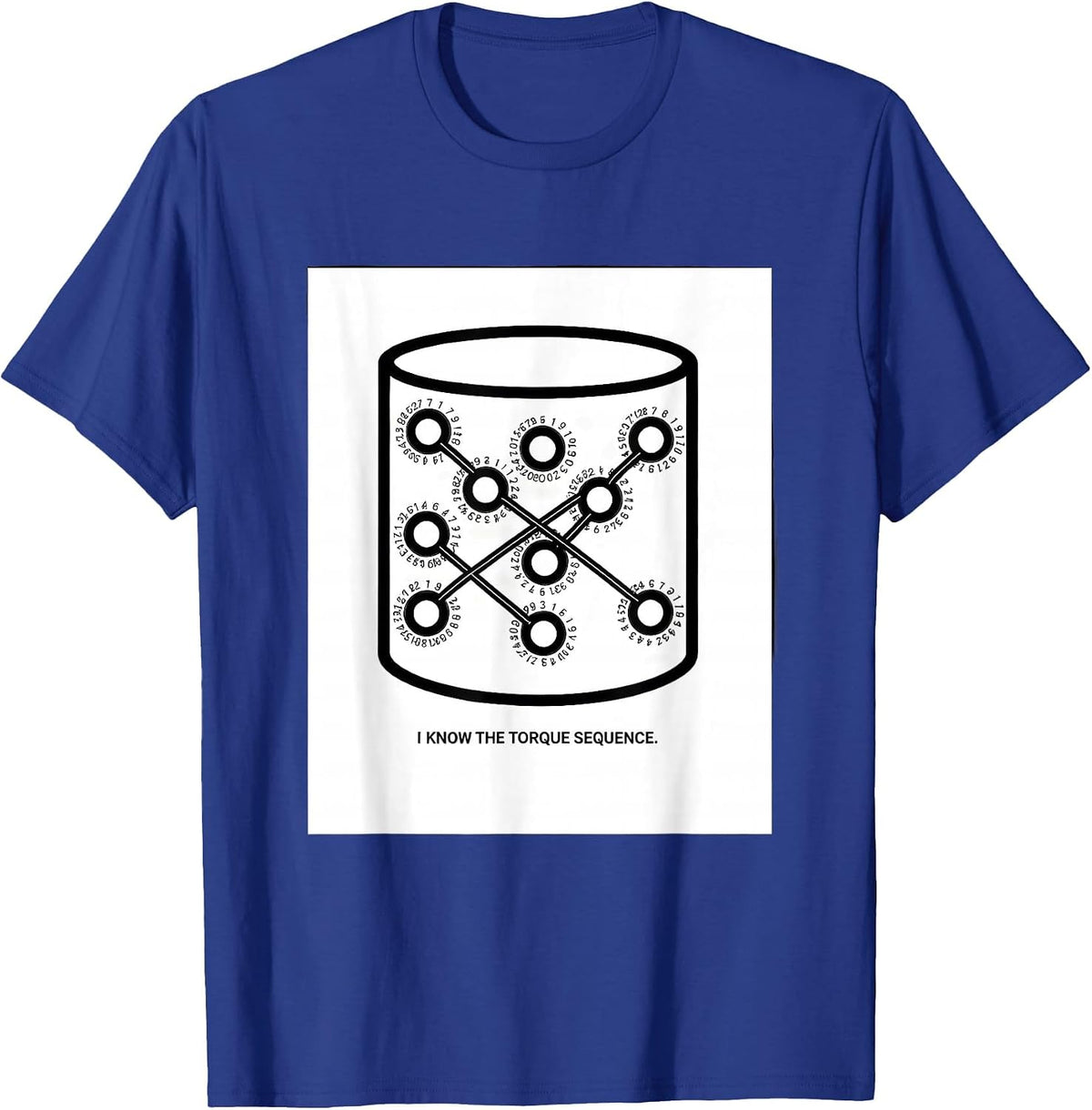 I Know The Torque Sequence Funny Mechanic Garage Car Guy T-Shirt - Royal Blue