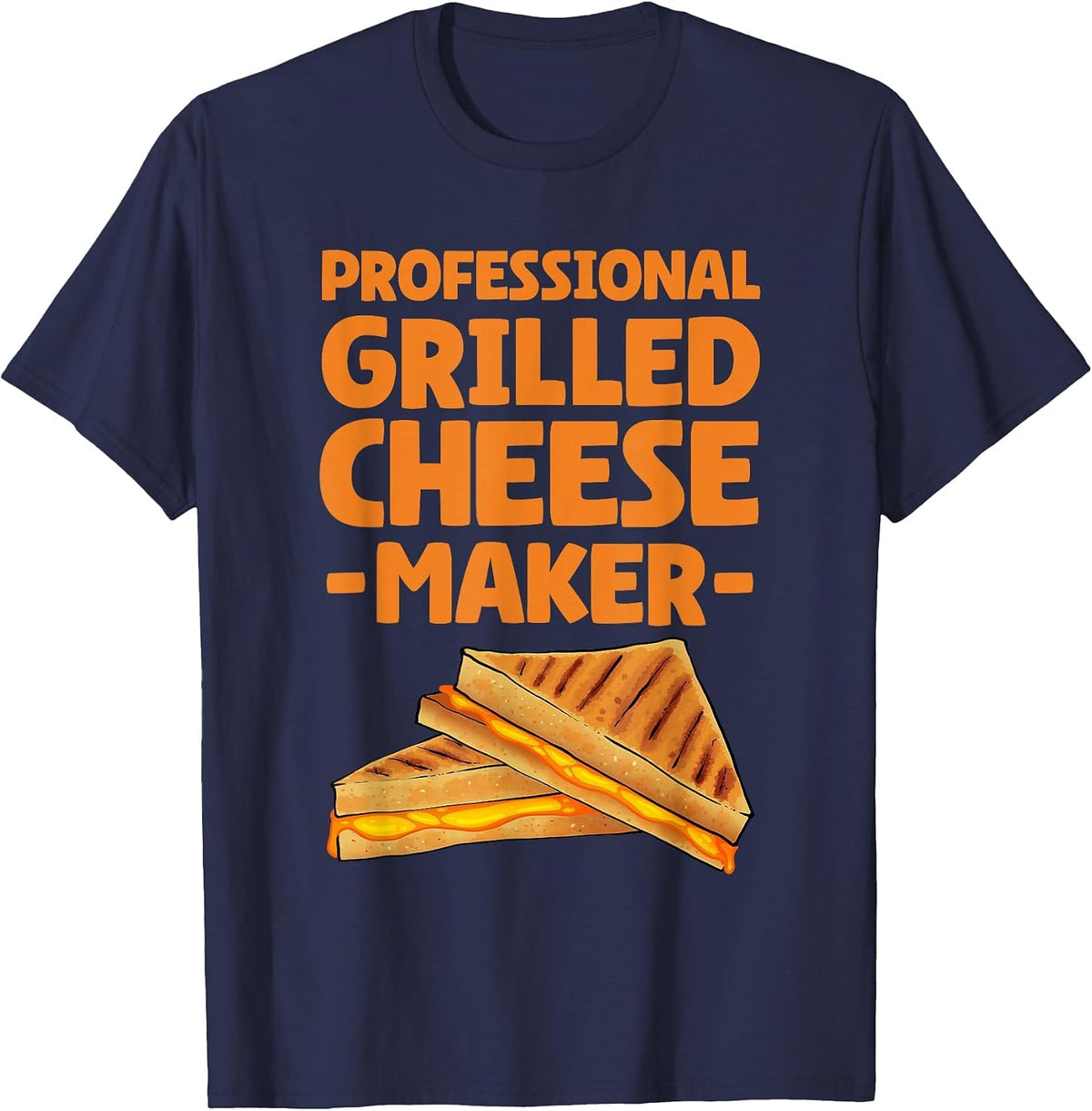 Funny Grilled Cheese Maker Art for Men Women Grilled Cheese T-Shirt - Navy Blue