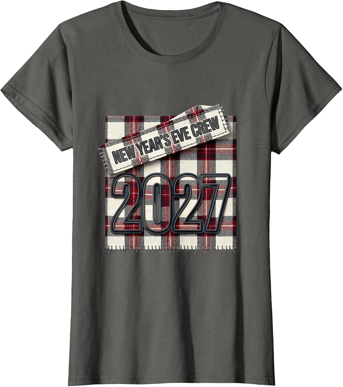 Women's New Year's Eve Crew 2027 Family Matching Holiday Keepsake T-Shirt - Asphalt Grey