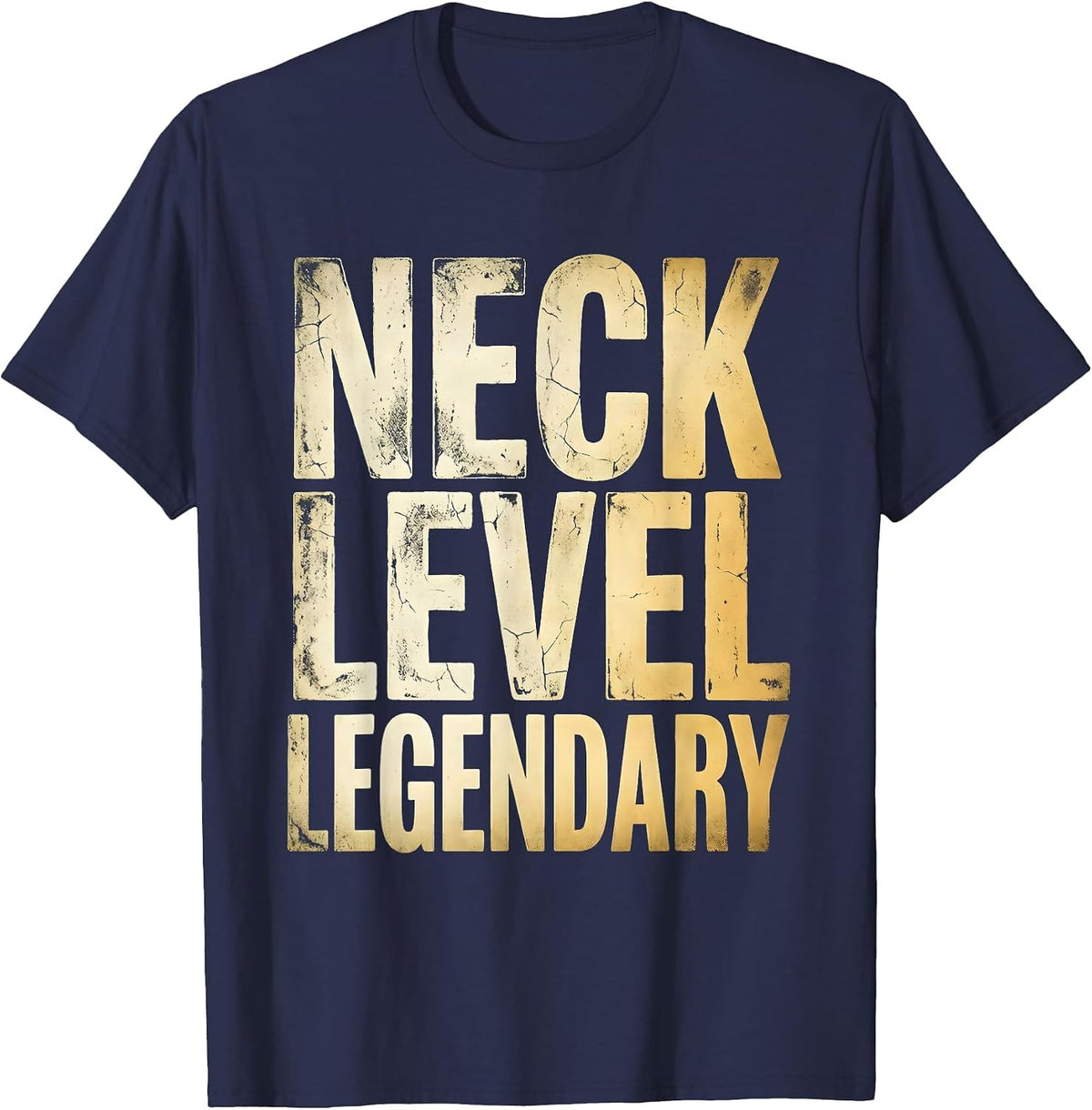 Men's Neck Level Legendary Funny Giraffe Design T-Shirt - Navy Blue