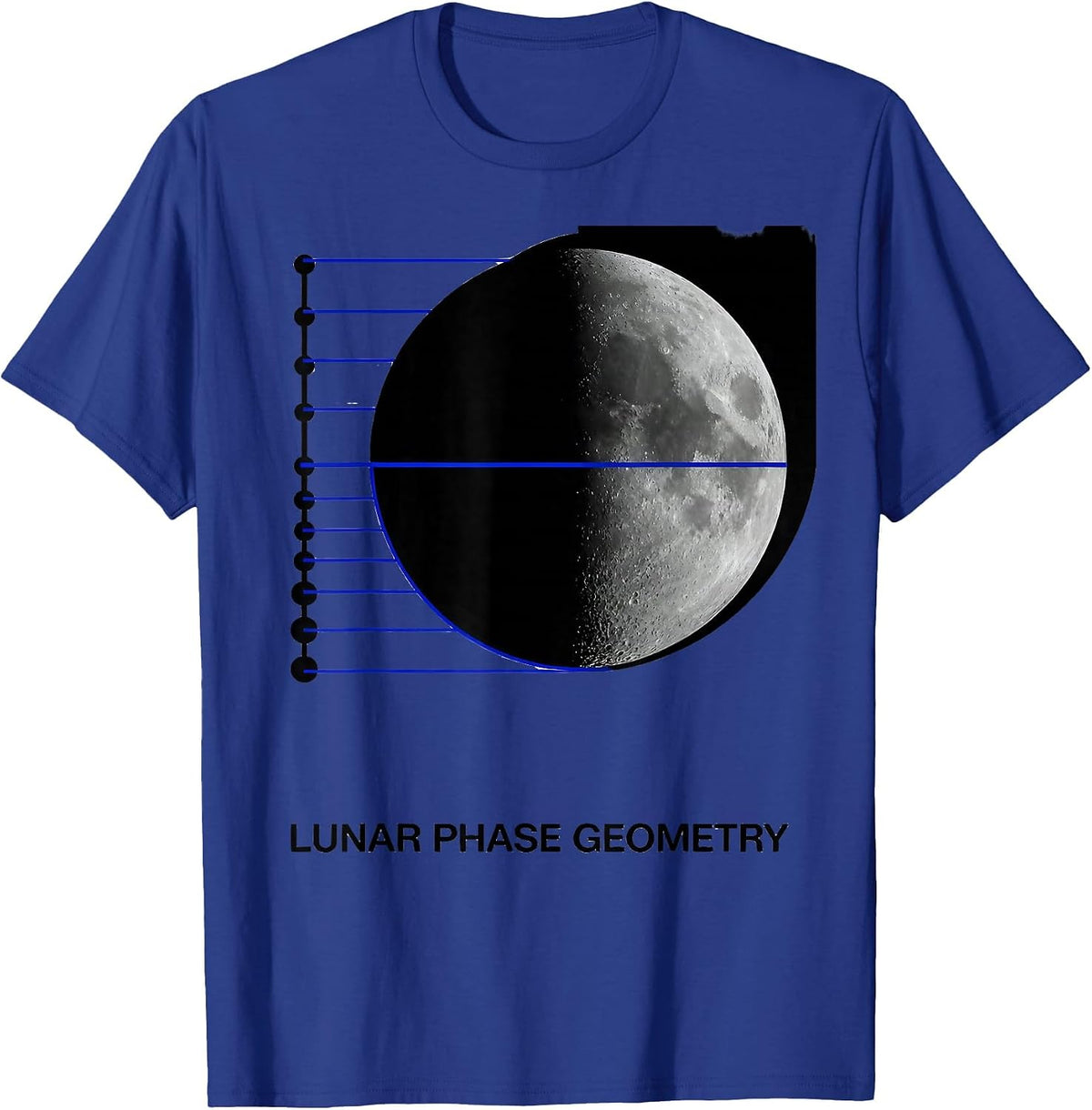 Men's Lunar Phase Geometry Astronomy Science Teacher Moon Phases T-Shirt - Royal Blue